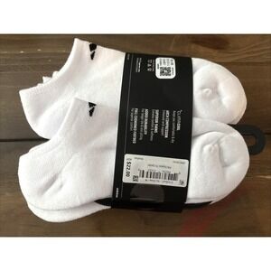 Adidas- Mens Six‎ Pack No Show White Socks- Size M